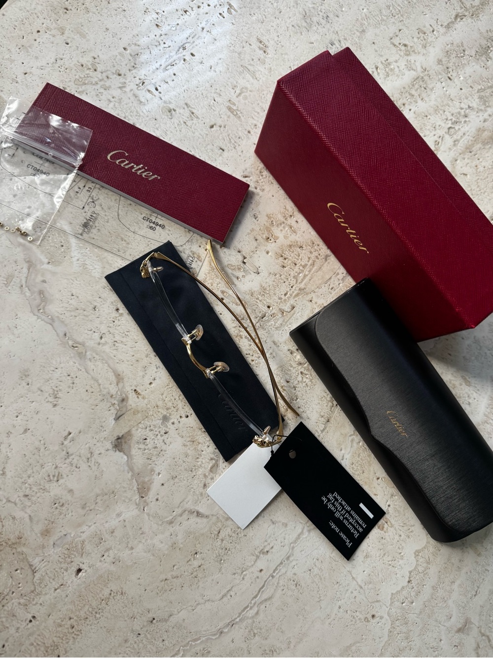 Cartier - panthère de Cartier Rimless Gold-Tone Eyeglasses - Picture 5 of 8